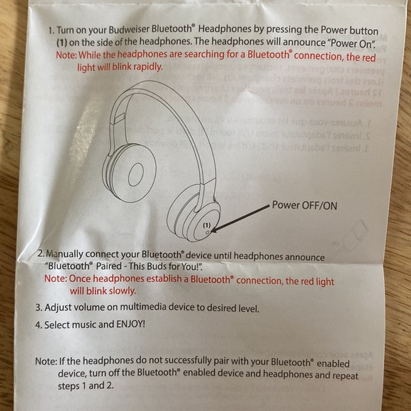 NEW BUDWEISER BLUETOOTH HEADPHONES - Picture 7 of 7